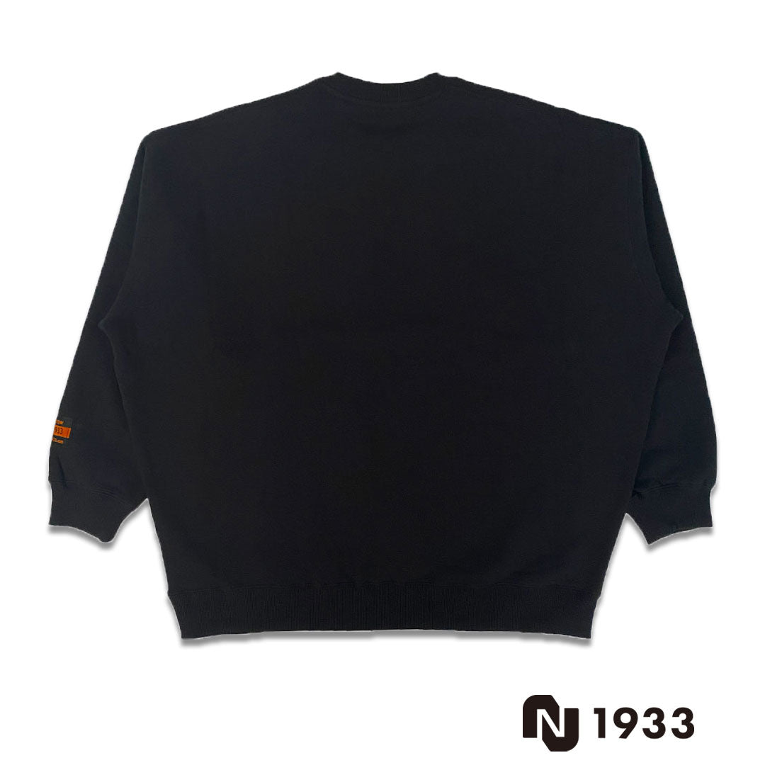 WRAP UP CREW SWEAT model NGRT CK(BLACK/BLUE)ワイドシルエット