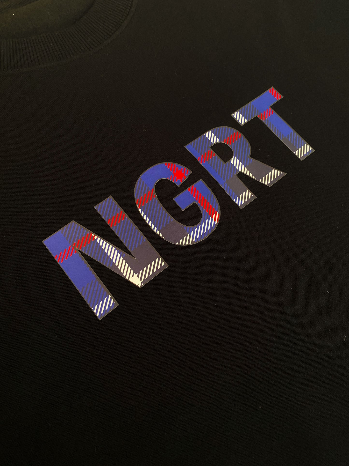 WRAP UP CREW SWEAT model NGRT CK(BLACK/BLUE)ワイドシルエット