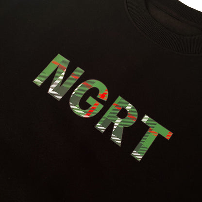 WRAP UP CREW SWEAT model NGRT CK(BLACK/GREEN）ワイドシルエット