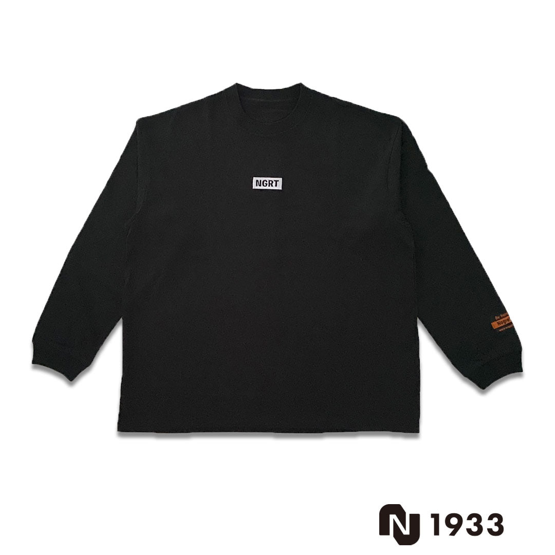 Long t-shirt model BOX NGRT(BLACK)ワイドシルエット